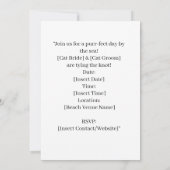 猫の結婚ビーチ結婚式 招待状 (裏面)