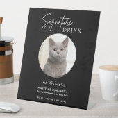 猫の結婚名物ドリンクカクテルバー台座 台座サイン (インサイチュ)