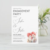 猫の結婚式とエンゲージメントを極めたシンプルさ 招待状 (スタンド正面)