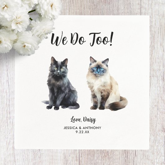 猫の結婚式のカクテルナプキン スタンダードカクテルナプキン