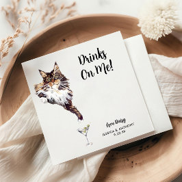 猫の結婚式のコックテールナプキン スタンダードカクテルナプキン