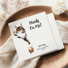 猫の結婚式のコックテール用ナプキン スタンダードカクテルナプキン