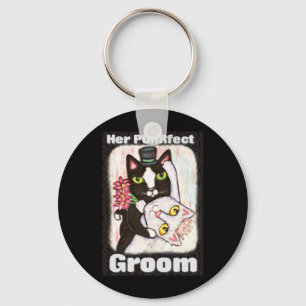 猫の結婚式のダンスの新郎Keychain キーホルダー