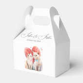 猫の結婚式をテーマにしたミニマリズム フェイバーボックス (正面サイド)