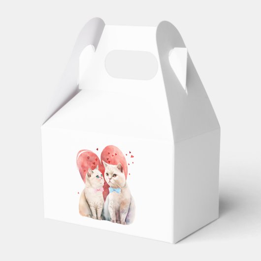 猫の結婚式を飾るミニマリズム フェイバーボックス (裏面サイド)