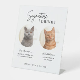 猫の結婚式シグネチャードリンクカクテルバーペデスタル 台座サイン