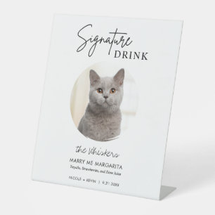 猫の結婚式シグネチャードリンクカクテルバー 台座サイン