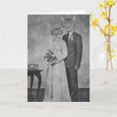 猫の結婚式 カード (黄色い花)