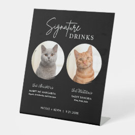猫の結婚式 シグネチャードリンク カクテルバー ブラック 台座サイン