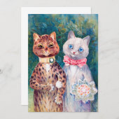 猫の結婚式, 結婚, 花嫁, ルイス・ウェイン 招待状 (正面/裏面)