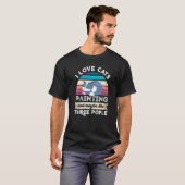 猫の絵が好きで3人も好きな人 Tシャツ (正面フル)