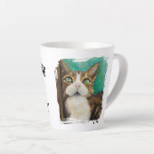 猫の絵が描かれたマグカップ カフェラテマグ (右アングル)