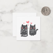 猫の絵の白いカード ノートカード (正面/裏面インサイチュ)