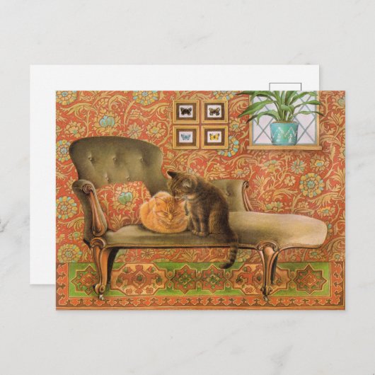 猫の絵を描はがき ポストカード (正面/裏面)