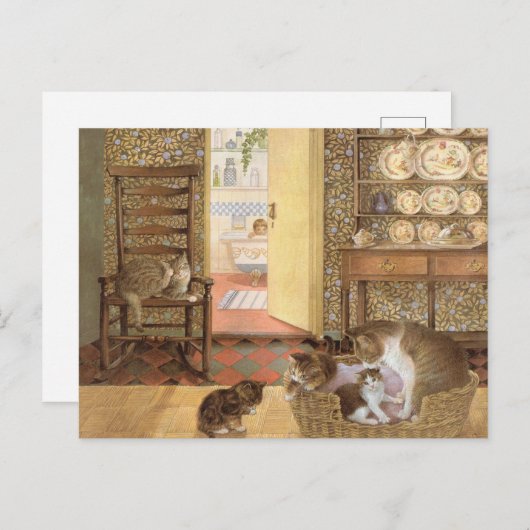 猫の絵を描はがき ポストカード (正面/裏面)