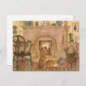 猫の絵を描はがき ポストカード (正面/裏面)