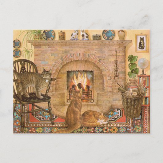 猫の絵を描はがき ポストカード (正面)