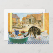 猫の絵を描はがき ポストカード (正面/裏面)