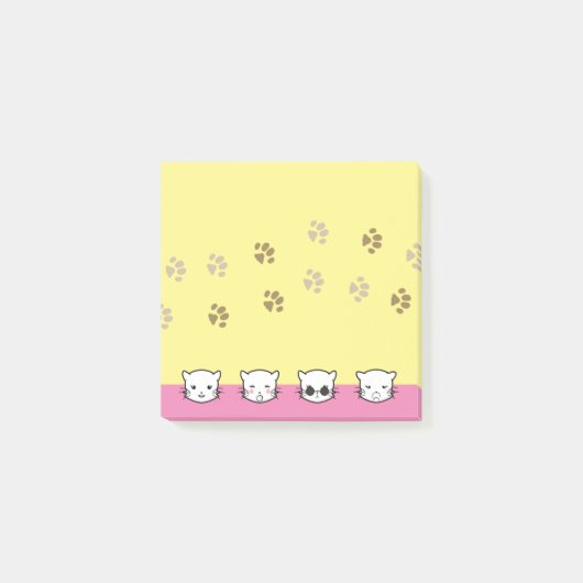 猫の絵文字アート1 ポストイット (正面)
