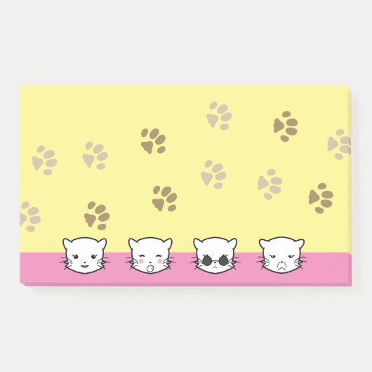 猫の絵文字アート1 ポストイット (正面)