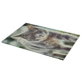 猫の絵画 カッティングボード (角)