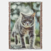 猫の絵画 スローブランケット (正面縦)