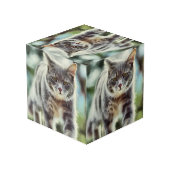 猫の絵画 フォトキューブ (裏面アングル)