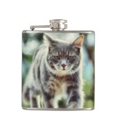 猫の絵画 フラスク (正面)