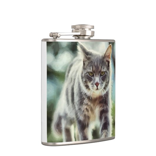 猫の絵画 フラスク (右)