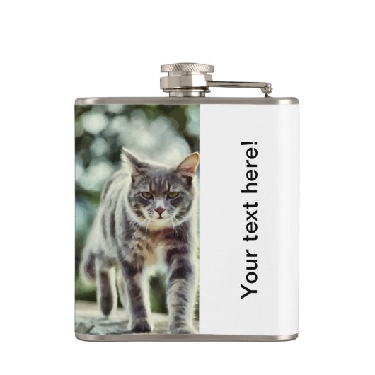 猫の絵画 フラスク (裏面)