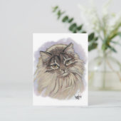 猫の絵画 ポストカード (スタンド正面)
