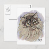 猫の絵画 ポストカード (正面/裏面)