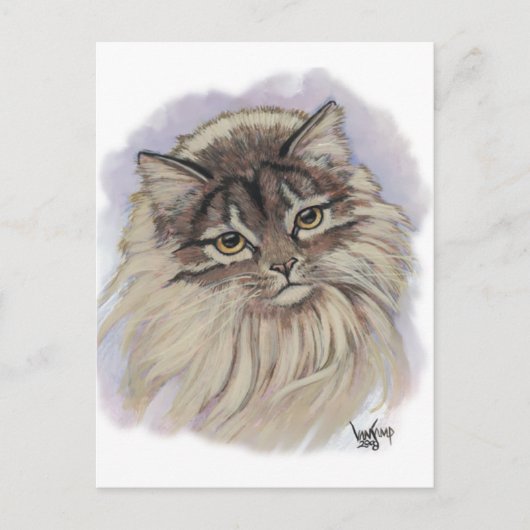 猫の絵画 ポストカード (正面)