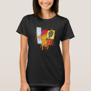 猫の絵画 ライオン アート 動物 グラフィック Tシャツ