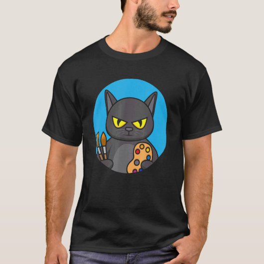 猫の絵画 Tシャツ (正面)