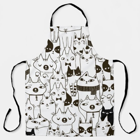 猫の継おもしろいぎ目のない模様。  エプロン (正面)