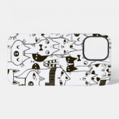 猫の継おもしろいぎ目のない模様。  iPhoneケース (裏面横)