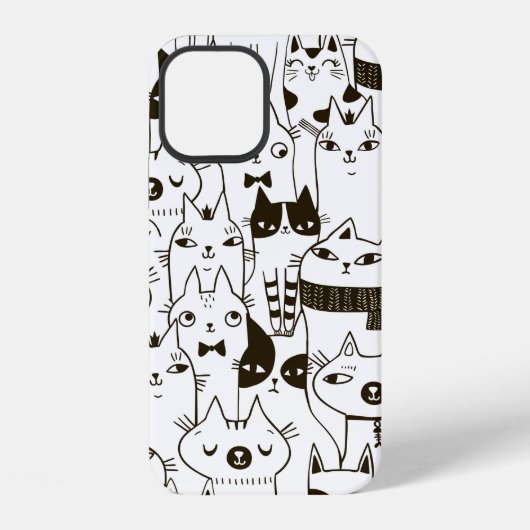 猫の継おもしろいぎ目のない模様。  iPhoneケース (裏面)