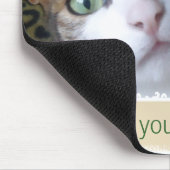 猫の緑の瞳-ベージュmousepad マウスパッド (コーナー)