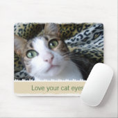 猫の緑の瞳-ベージュmousepad マウスパッド (マウス)