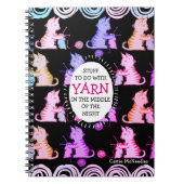 猫の編み物針の編機械はアイディアのノートを制作します ノートブック (正面)