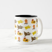 猫の繰り返し漫画 ツートーンマグカップ (正面右)