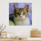 猫の美しい油絵のポスター ポスター (キッチン)