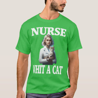 猫の美しい猫のデザイン猫のデザインの男の子とナース Tシャツ