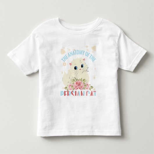 猫の美学、ペルシャ猫の解剖学 トドラーTシャツ (正面)