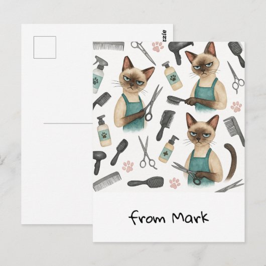 猫の美容師 ポストカード (正面/裏面)