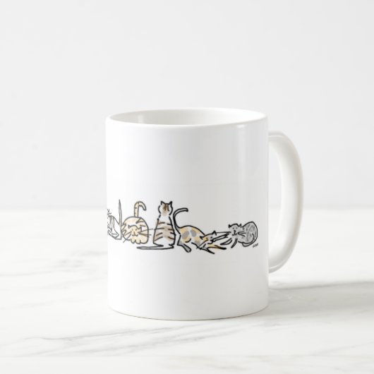 猫の群れのマグ コーヒーマグカップ (正面右)