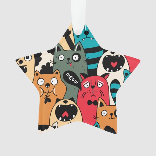 猫の群れ オーナメント (正面)