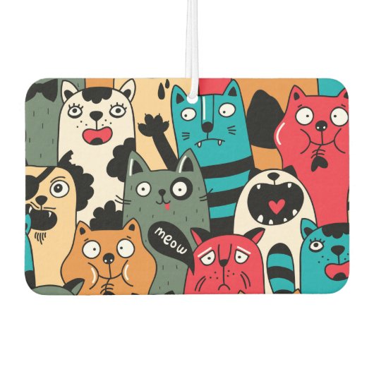 猫の群れ カーエアーフレッシュナー (正面)