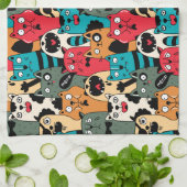 猫の群れ キッチンタオル (折り畳み)